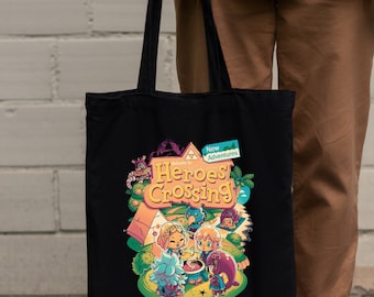 Tote Bag Bag Black Animal Crossing New Horizons Zelda Breath of the Wild Kawaii