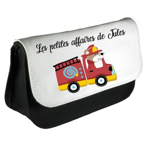 Trousse Personnalisée Ecole Crayon Ours Pompier