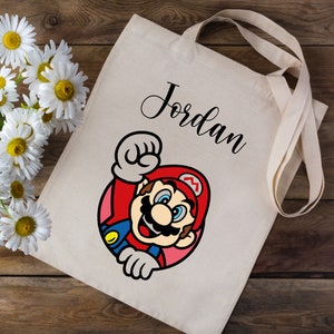 Personalized Tote Bag Mario School Bag