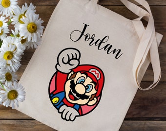 Tote Bag Personnalisé Sac Ecole  Mario