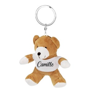 Porte Clés Personnalisable Peluche Ours Cadeau Anniversaire Fête Prénom