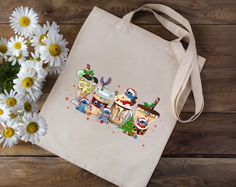 Tote Bag Cotton Bag Mickey Stitch Disney Café