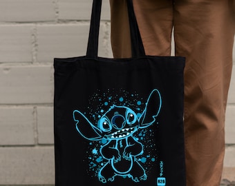 Tote Bag Bag Black Stitch Disney Art Galaxy