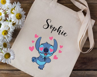 Personalized Tote Bag Stitch Heart School Bag