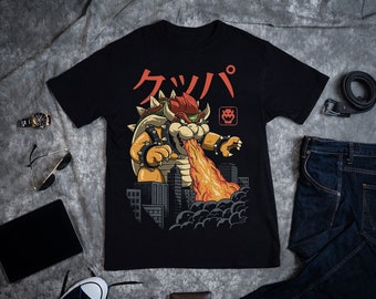 Bowser Super Mario svart t-shirt