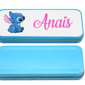 Stitch Blue or Pink pencil box to personalize School Pencil Drawing