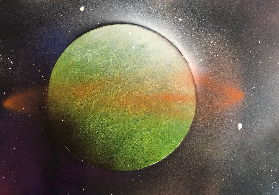 Spray Painting Street Art A4 Size Green/orange Etsy