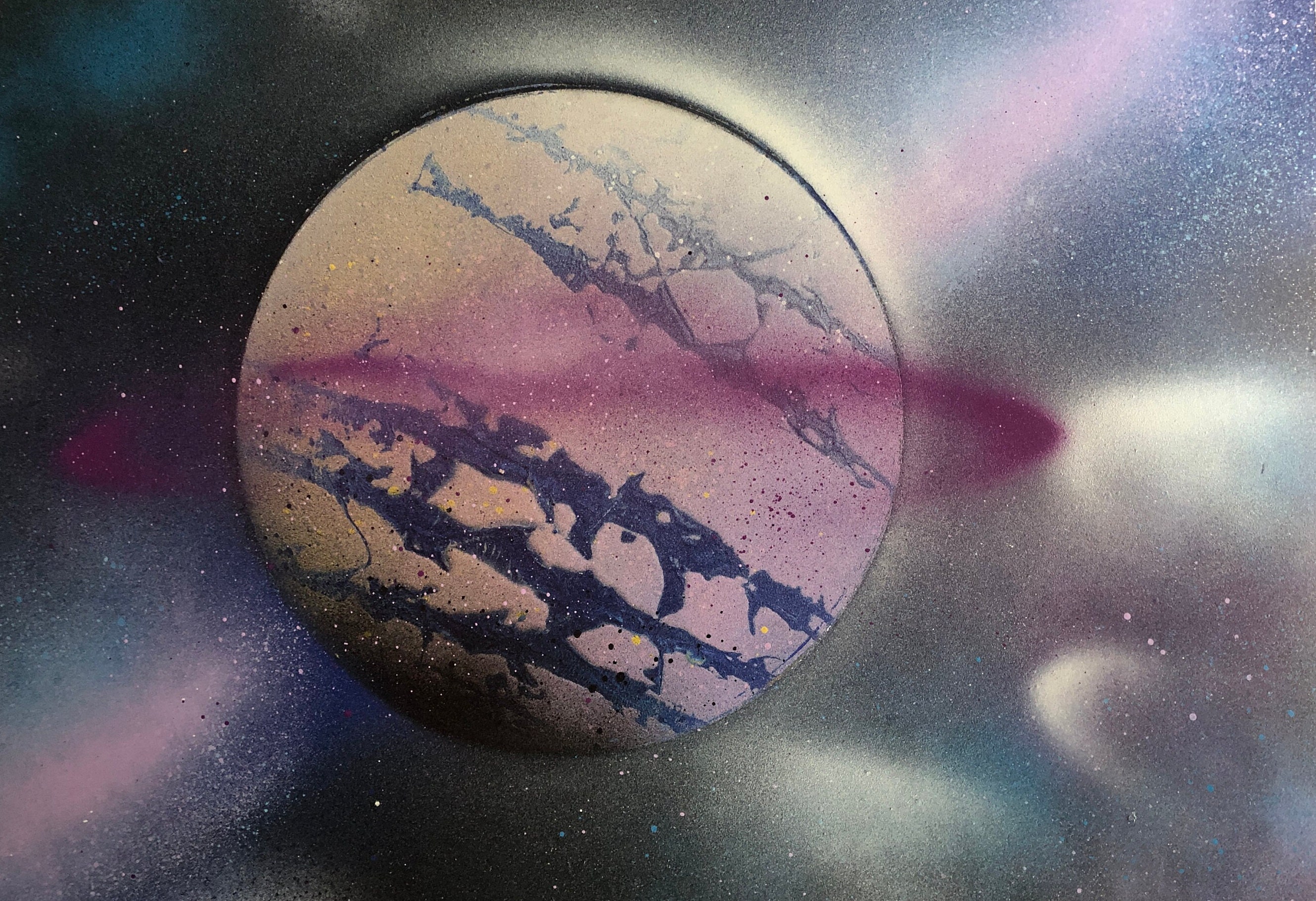 Spray Painting Street Art A4 Size Purple/lilac/blue Etsy