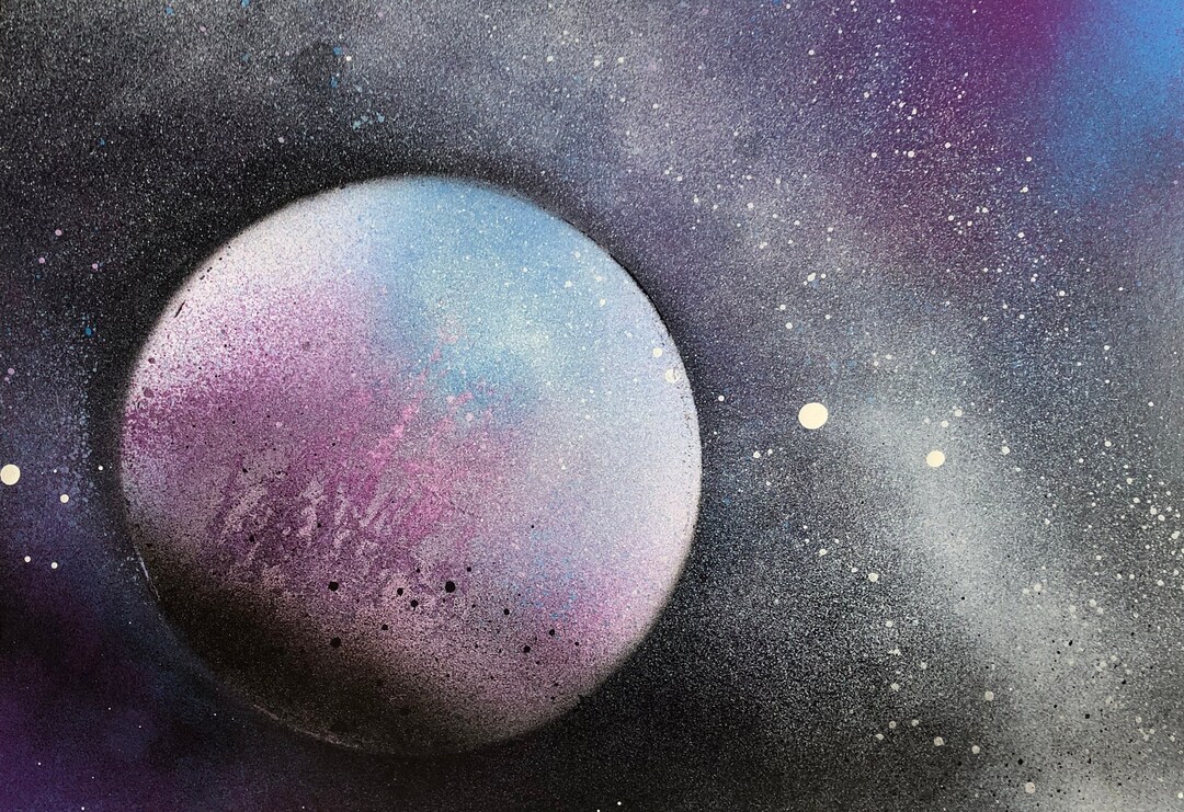 Spray Painting Street Art A5 Size Purple/blue/white Etsy