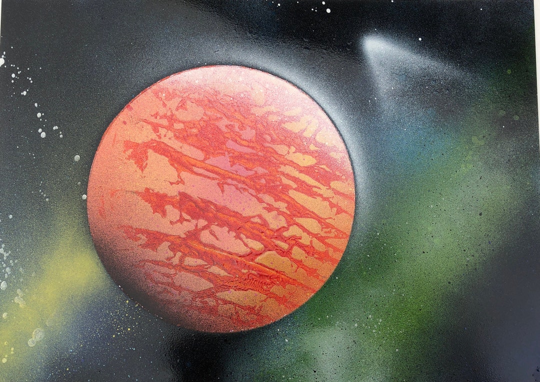 Spray Painting Street Art A4 Size Orange/red/green/yellow Etsy