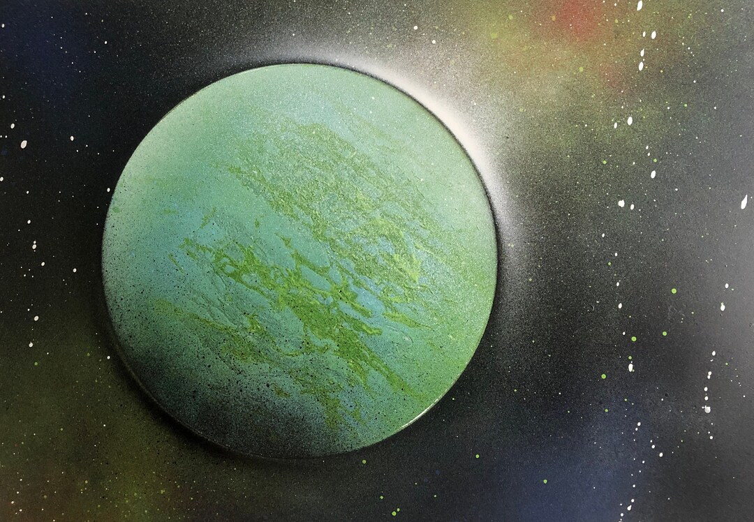 Spray Painting Street Art A4 Size Green/blue/orange Etsy