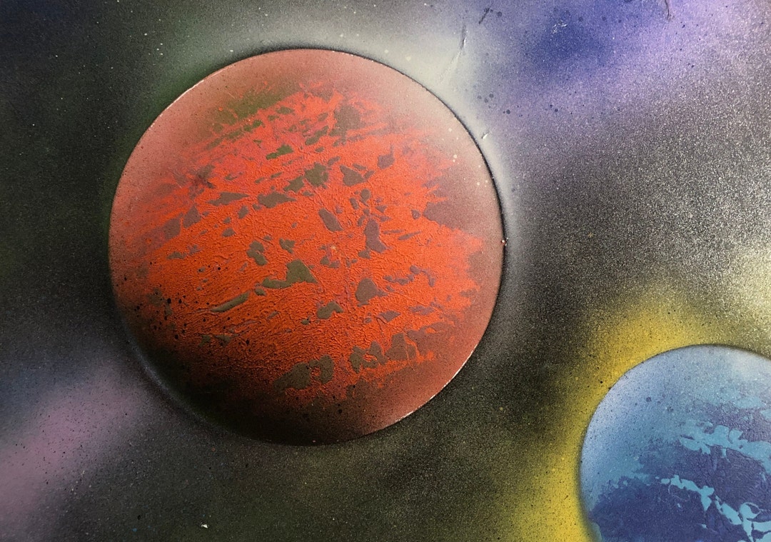 Spray Painting Street Art A4 Size Orange/red/purple/blue Etsy