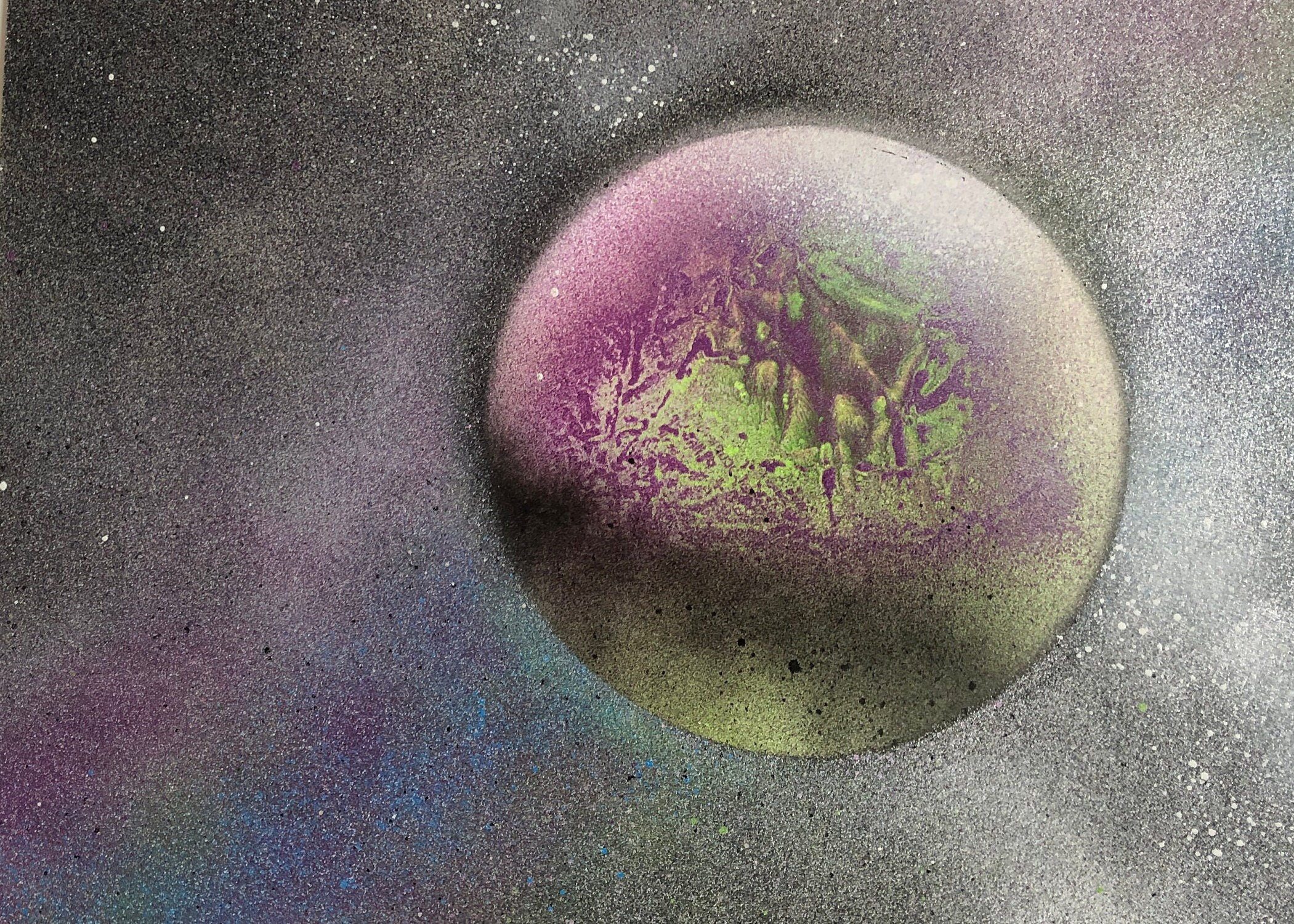 Spray Painting Street Art A5 Size Purple/green/blue Etsy