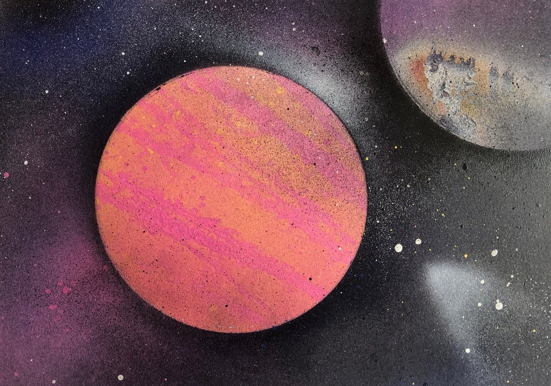 Spray Painting Street Art A5 Size Orange/pink/yellow Etsy