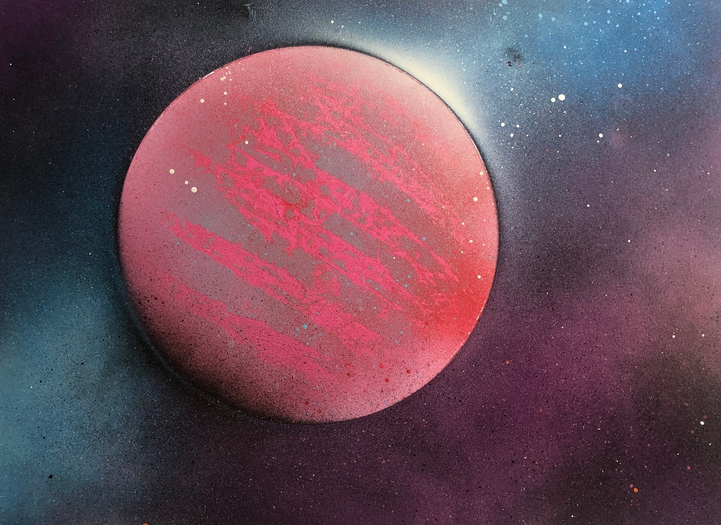 Spray Painting Street Art A4 Size Pink/purple/blue Etsy