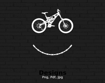 Colorful Bicycle Smile Digital Png File, Bike Rider Png, Instant Download, Silhouette Bike Png, Bike Png, Bicycle T-shirt Design, Biker Png