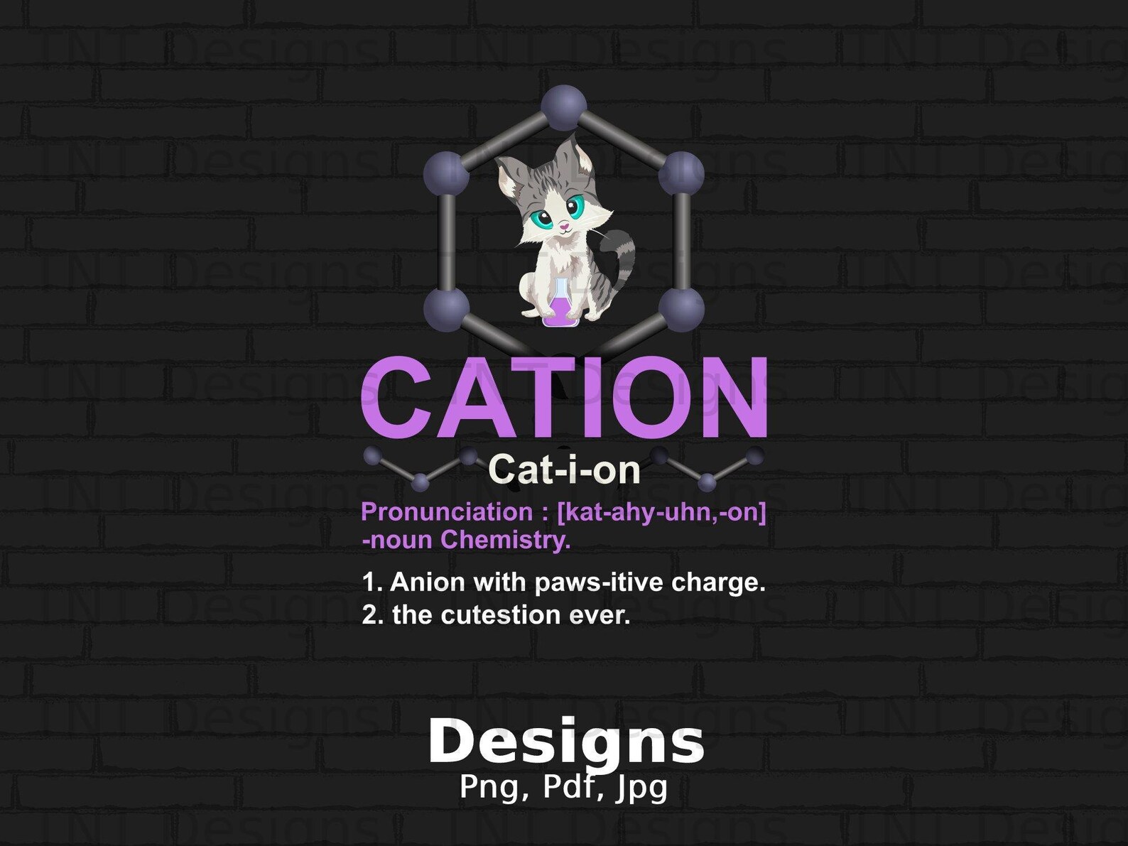 Cation Cat Definition PNG Digital File Instant Download Cat Etsy
