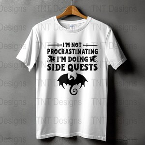 "I'm Not Procrastinating I'm Doing Side Quests" Funny Gamer Hoodie - RPG Video Game Pullover Sweatshirt