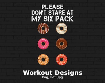 Bekijk mijn sixpack digitaal bestand direct downloaden, grappige training donut gezegden T-shirt png, donut png, cadeau donutliefhebber, grappige donut png