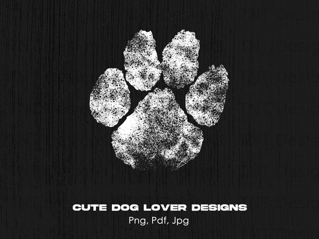 Muddy Dog Paw Print Digital Png File, Instant Download, Dog Lover Tshirt Design, Fur Mom Png