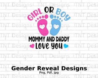 Gender Reveal Footprint PNG: Girl or Boy Design (Digital Download)