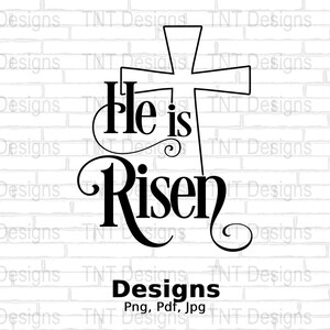Er ist auferstandene digitale Png-Datei Sofort-Download, Ostern-T-Shirt-Design, Jesus Png, Ostern Png, Kreuz Png, Christliches Hemd Png, Bibel-Vers Png