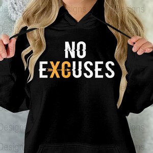 Sin excusas archivo png digital, descarga instantánea, diseño de camiseta para correr, entrenamiento motivacional png, entrenamiento divertido png, camisa jogger png, gimnasio png imagen 4