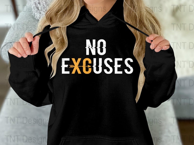 Sin excusas archivo png digital, descarga instantánea, diseño de camiseta para correr, entrenamiento motivacional png, entrenamiento divertido png, camisa jogger png, gimnasio png imagen 4