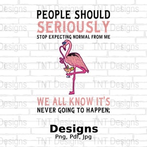 People Should Stop Expecting Normal From Me Digital Png File, Flamingo Lover Gift, Instant Download, Funny Sarcasm T-shirt Design, Mug Png