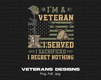 Patriotic Veteran USA Flag Digital Png File Instant Download, US Veteran T-Shirt Design, Military Veteran Png, Distressed Veteran Shirt Png