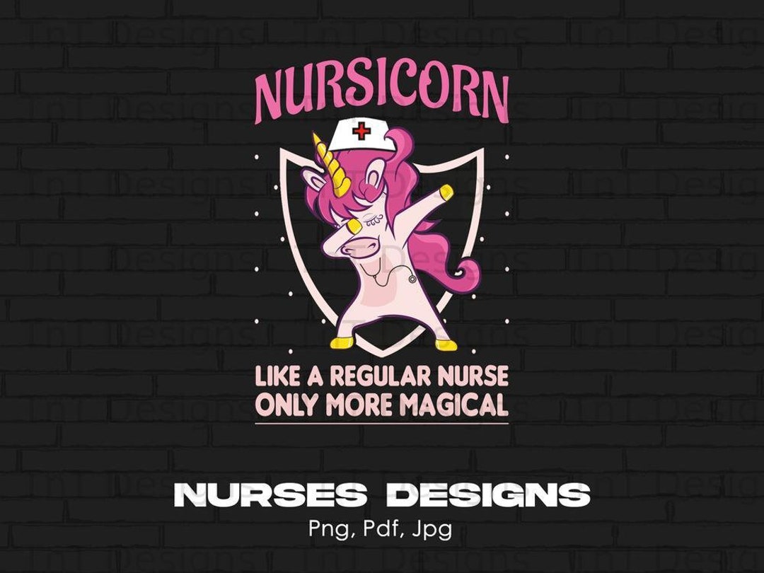 Unicorn Nurse Png Digital File, Instant Download, Funny Nursicorn