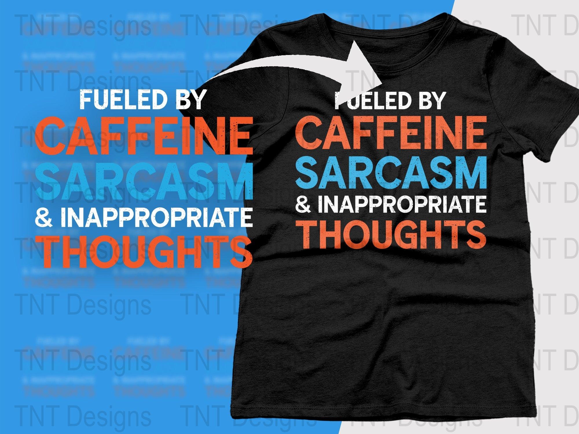Tasse à café humoristique avec inscription « I Run On Caffeine Sarcasm And Inappropriate Thoughts » - En céramique noire - 425,2 g