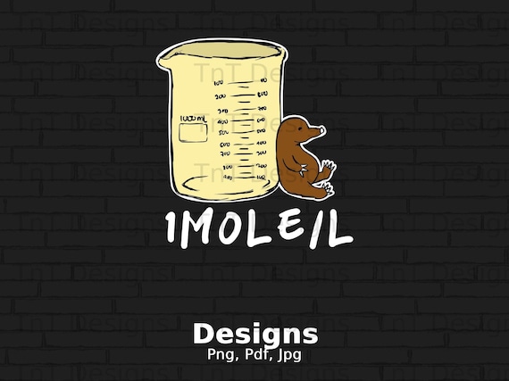 One Mole per Liter Chemistry Png Digital File Instant Download