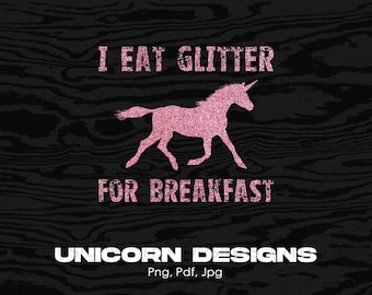 Como brillo para el desayuno archivo png digital, descarga instantánea, diseño divertido de camiseta de unicornio, imágenes prediseñadas de unicornio, camisa amante de unicornio png