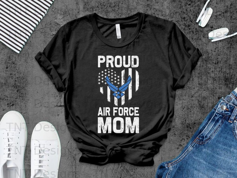 USA Heart Flag Air Force Mom Digital File Instant Download, Proud Air force Mom Son Png Design, Military Mom Png, Air force Shirt Png, Mom image 4