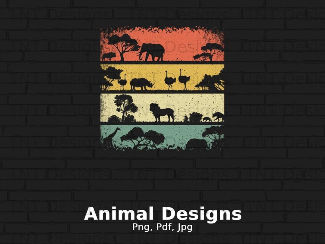 African Animals Digital Png File, Instant Download, Vintage Zoo Animals ...