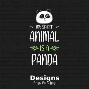 Mój duchowy zwierzak to panda cyfrowy plik PNG do pobrania natychmiast, zabawny projekt koszulki z misiem panda, panda Png, koszulka miłośniczki pand Png, kubek pandy