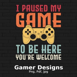 My game is paused talk fast or feed me pizza gaming t-shirt design. Online  video gamer t-shirt design. T-shirt design ideas. T-shirt design quotes pro  download 20913276 Vector Art at Vecteezy