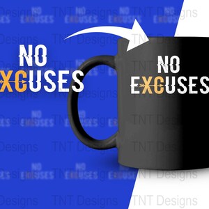 Sin excusas archivo png digital, descarga instantánea, diseño de camiseta para correr, entrenamiento motivacional png, entrenamiento divertido png, camisa jogger png, gimnasio png imagen 3