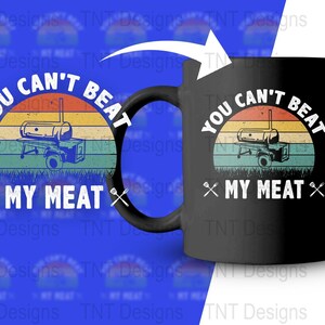 Je kunt mijn vlees niet verslaan Digitale Png-bestand downloaden, Vintage Barbecue T-shirt Design, BBQ Png, Grillen Png, Roken Png, Vaderdagcadeau afbeelding 3