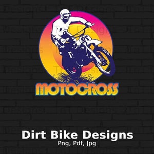 Motocross Retro Digital PNG-fil, Direkt Nedladdning, Dirt Bike-förarens T-shirtdesign, Dirt Bike-skjorta PNG, Racing PNG, Motorcykelracing PNG