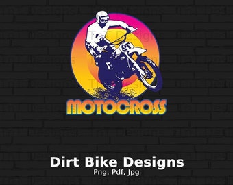 Motocross Retro Digital Png File, Instant Download, Dirt Bike Rider T-shirt Design, Dirt Bike Shirt Png, Racing Png, Motorcycle Racing Png