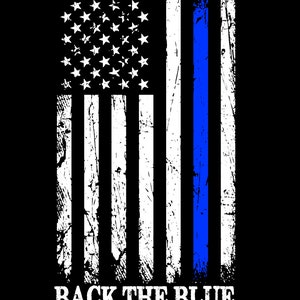 Back The Blue Digital Png File, Instant Download, Blue Line American Flag T-Shirt Design, Police Support Shirt Png, Police Officer Png