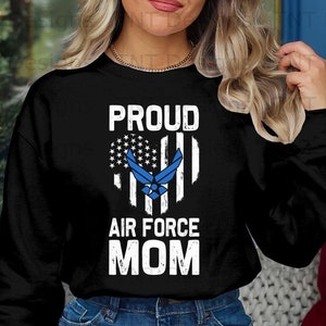 USA Heart Flag Air Force Mom Digital File Instant Download, Proud Air force Mom Son Png Design, Military Mom Png, Air force Shirt Png, Mom image 2