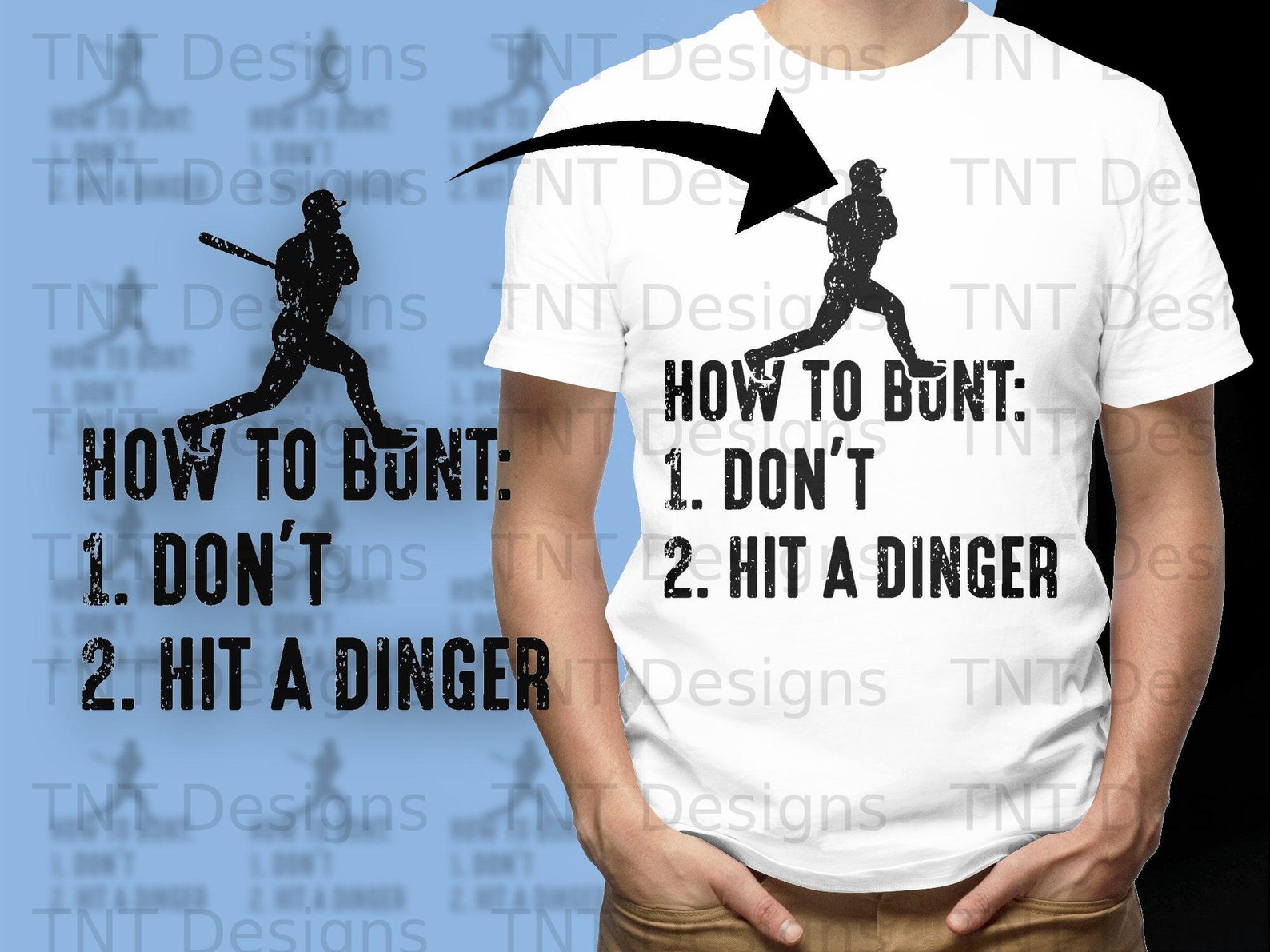 How to Bunt Don't Hit A Dinger PNG Digital File Instant Download, Funny