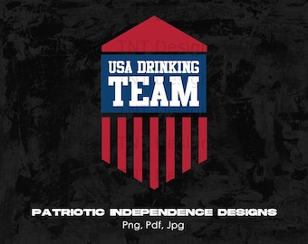 Archivo PNG digital del equipo de bebedores de EE. UU., descarga instantánea, 4 de julio PNG, diseño de camiseta de bebedor de cerveza patriótico, PNG divertido para beber, amante de la cerveza