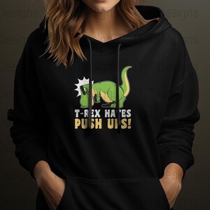 Urban Backwoods T-Rex Hates Push-Ups Drawstring Bag - 100% Cotton Gym Sack Backpack | Dinosaur Funny Gym Bag - View #5