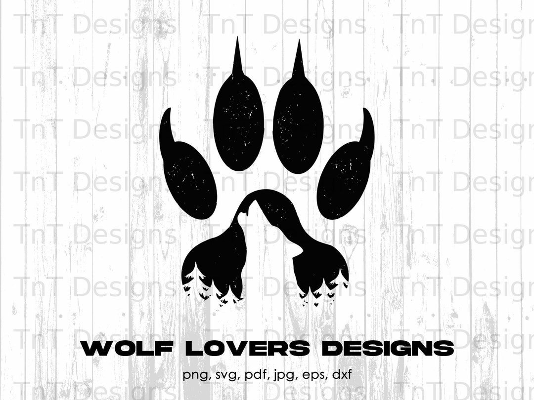 Wolf Paw Print Digital Png File Instant Download Wolf Lovers - Etsy