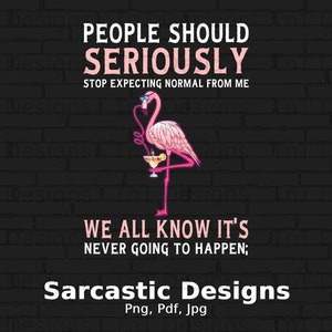 People Should Stop Expecting Normal From Me Digital Png File Instant Download, Funny Sarcasm Shirt Png Design, Flamingo Lover Gift