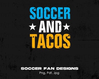 Calcio divertente e tacos PNG, design alla moda (download digitale)